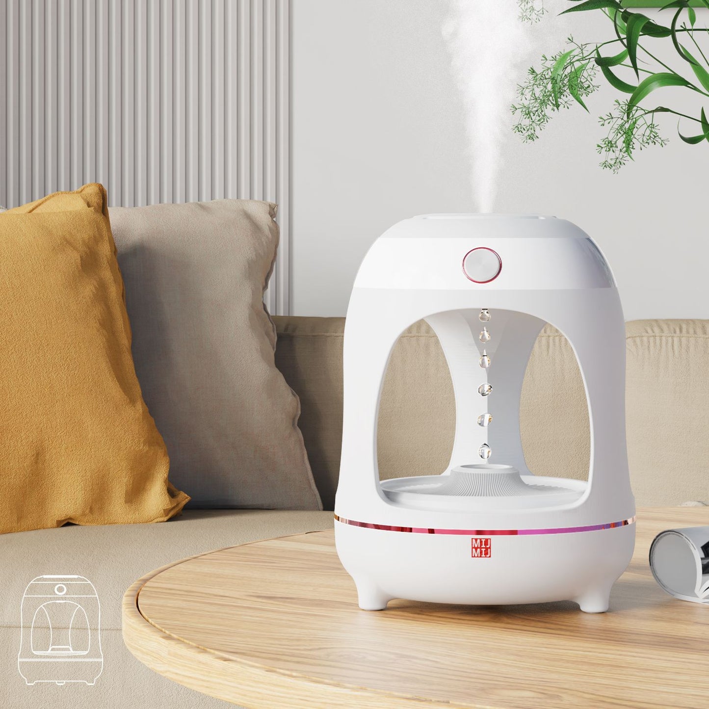 Anti Gravity Water Humidifier | Desk Decorate Lamp | WhiteDiamonds
