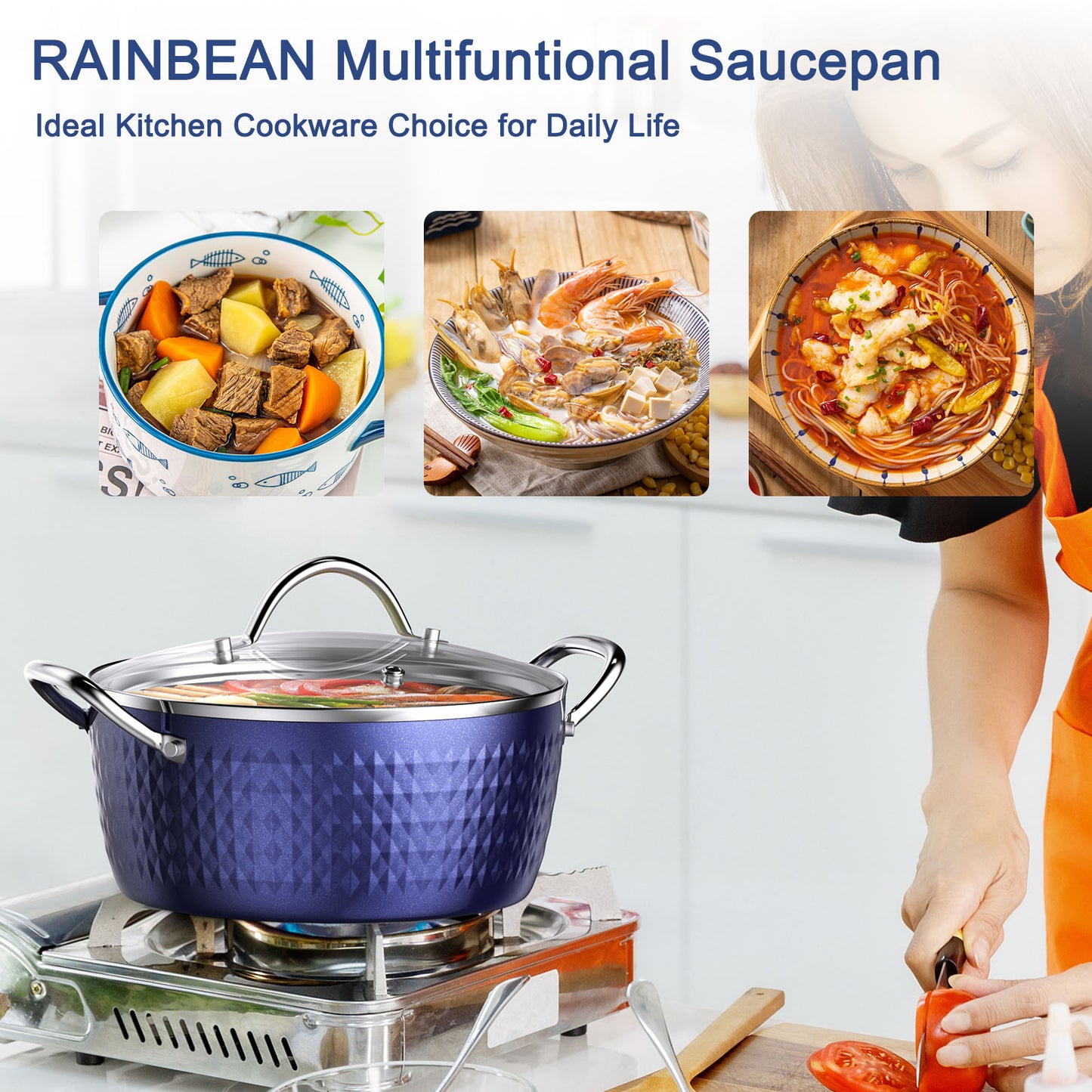 Aluminum Ceramic Pots | Non Stick Saucepan | WhiteDiamonds