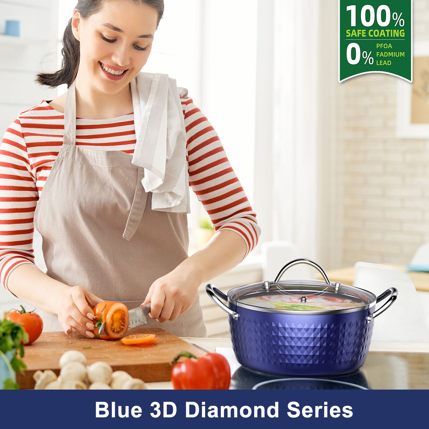 Aluminum Ceramic Pots | Non Stick Saucepan | WhiteDiamonds