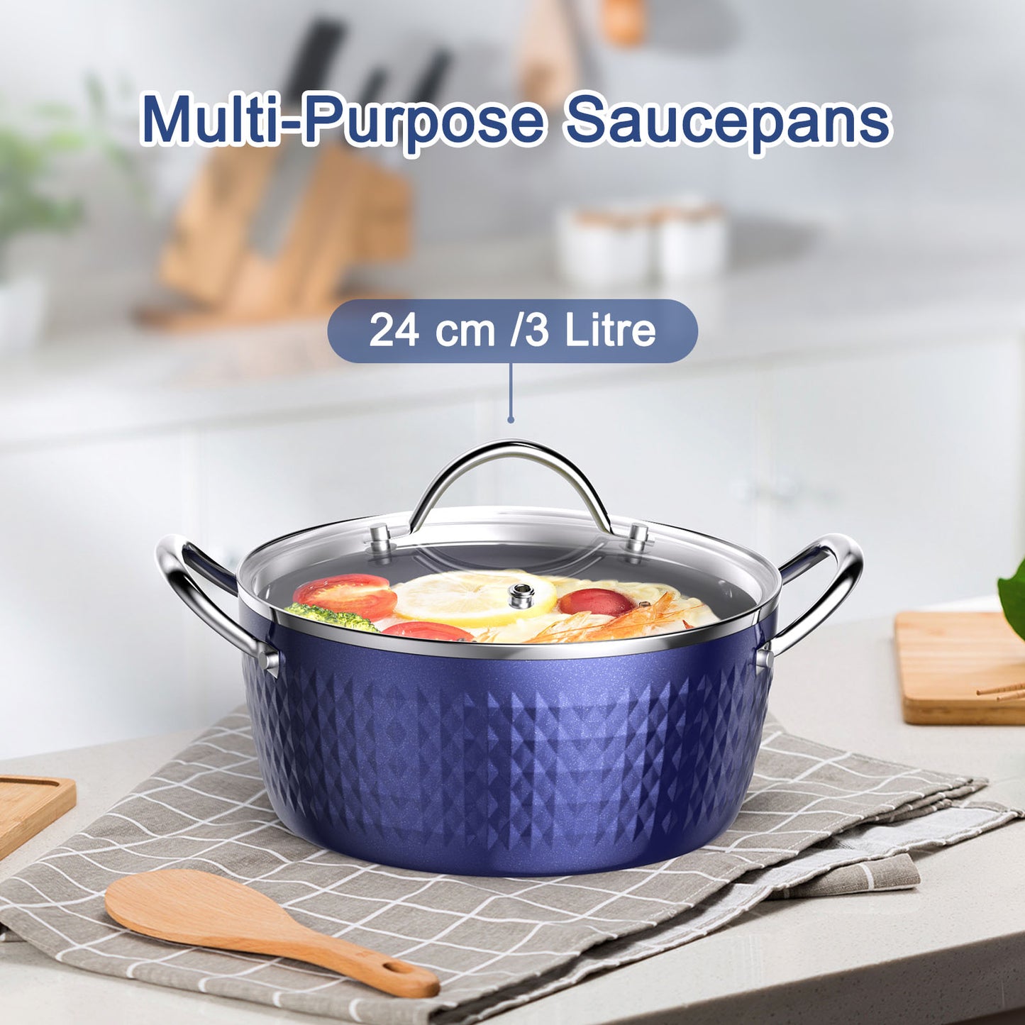 Aluminum Ceramic Pots | Non Stick Saucepan | WhiteDiamonds