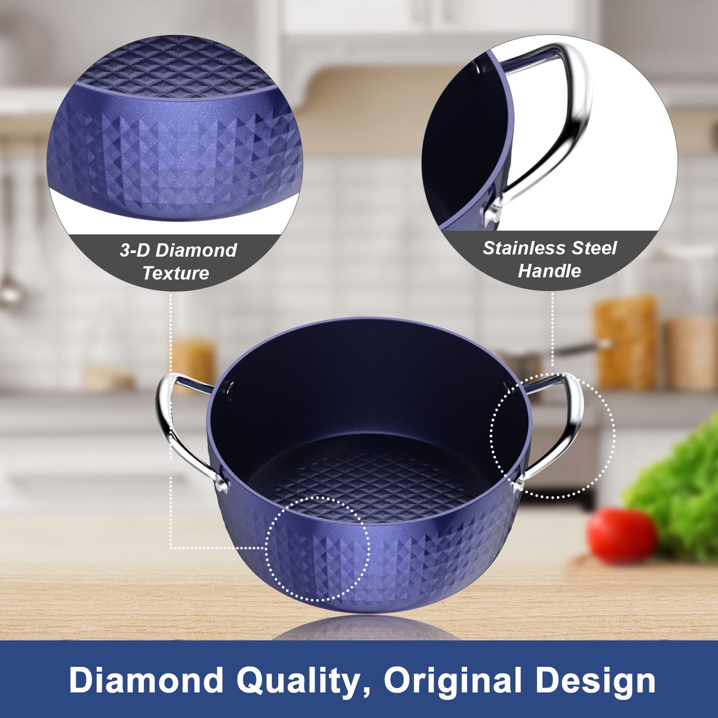 Aluminum Ceramic Pots | Non Stick Saucepan | WhiteDiamonds