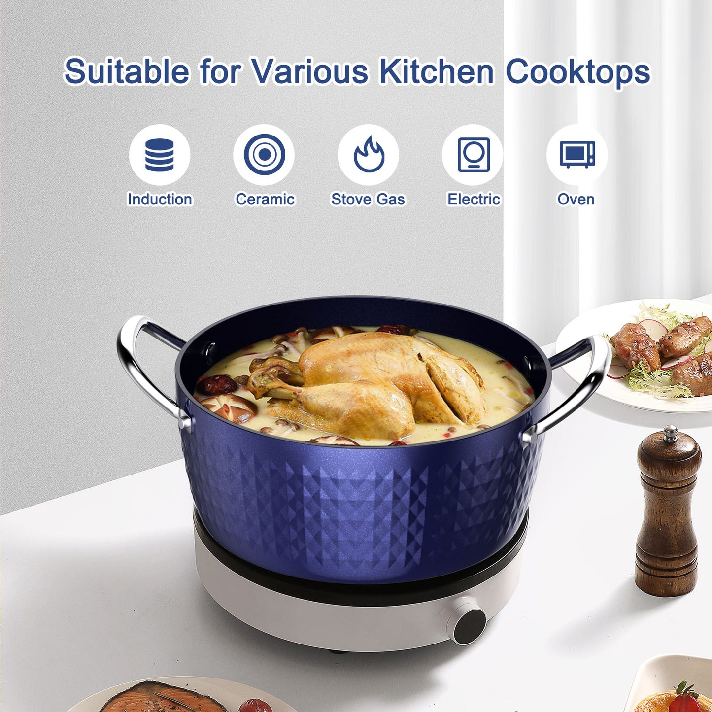 Aluminum Ceramic Pots | Non Stick Saucepan | WhiteDiamonds