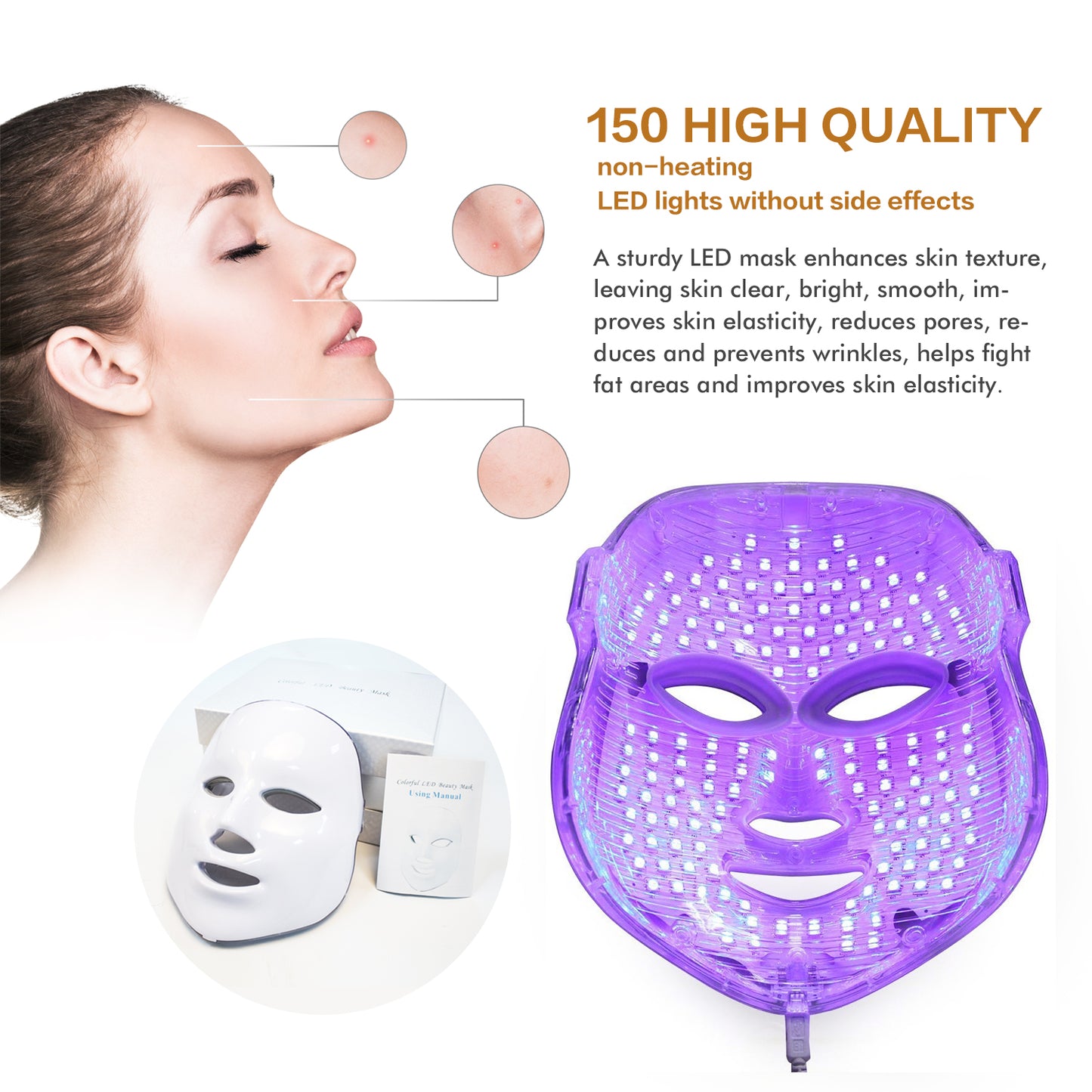 LED Face Mask | 7 Colors LED Mask | WhiteDiamonds