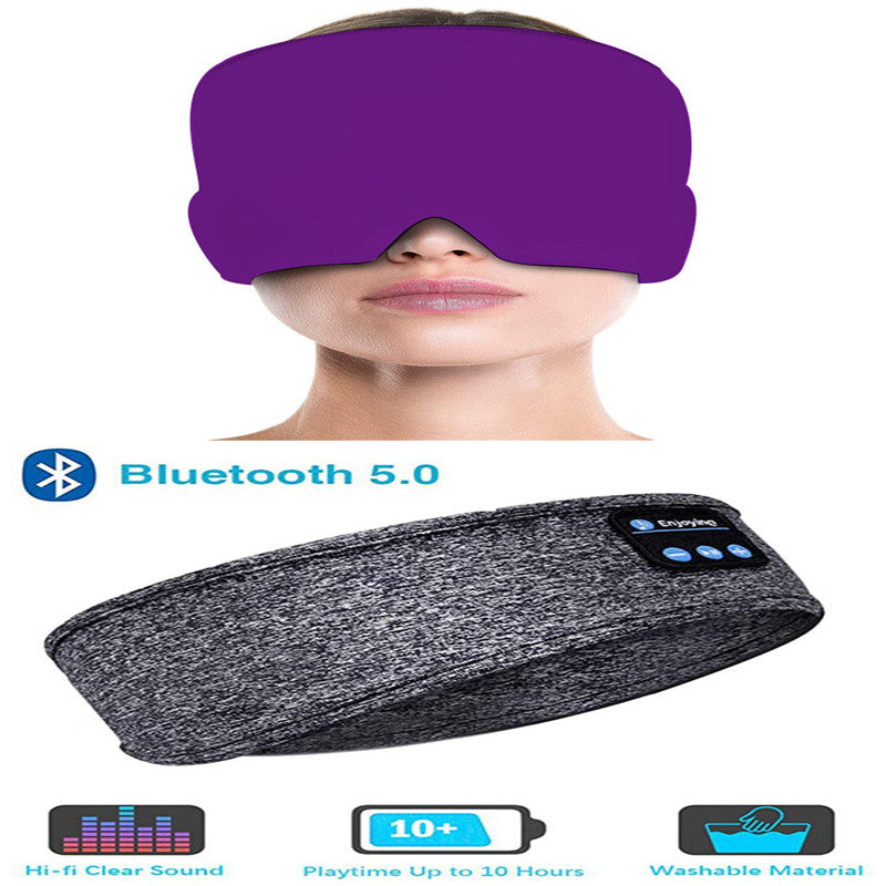 Wireless Bluetooth Sleeping Headphones Headband Thin Soft Elastic Comfortable Music Ear Phones Eye Mask For Side Sleeper Sports