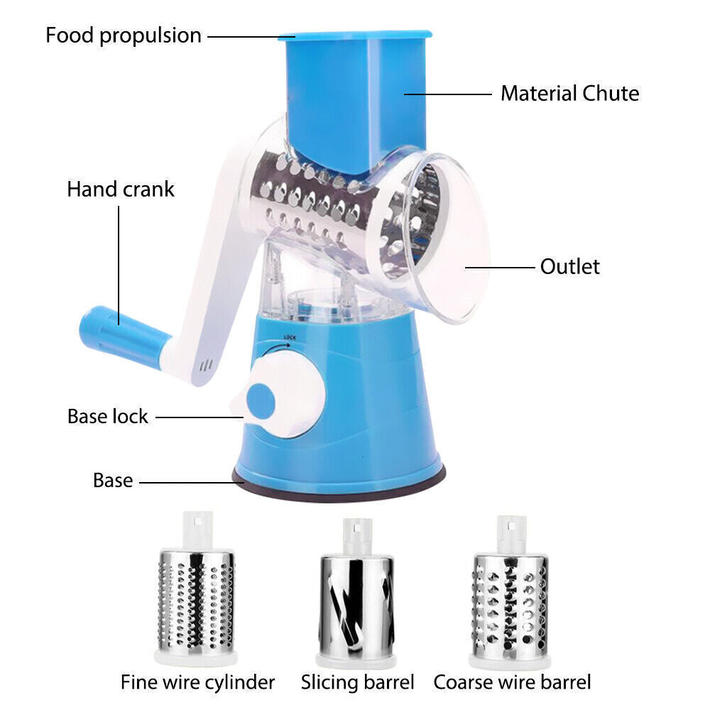 Food Slicer Chopper | 3-in-1 Shredder Cutter | WhiteDiamonds