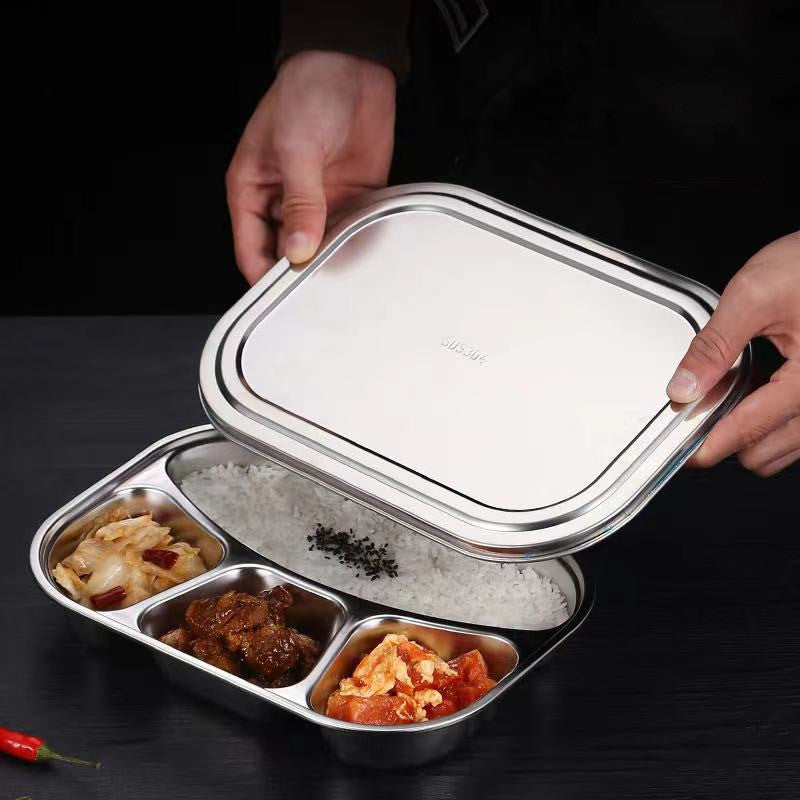 Stainless Steel Dinner Plate Lunch Box Set