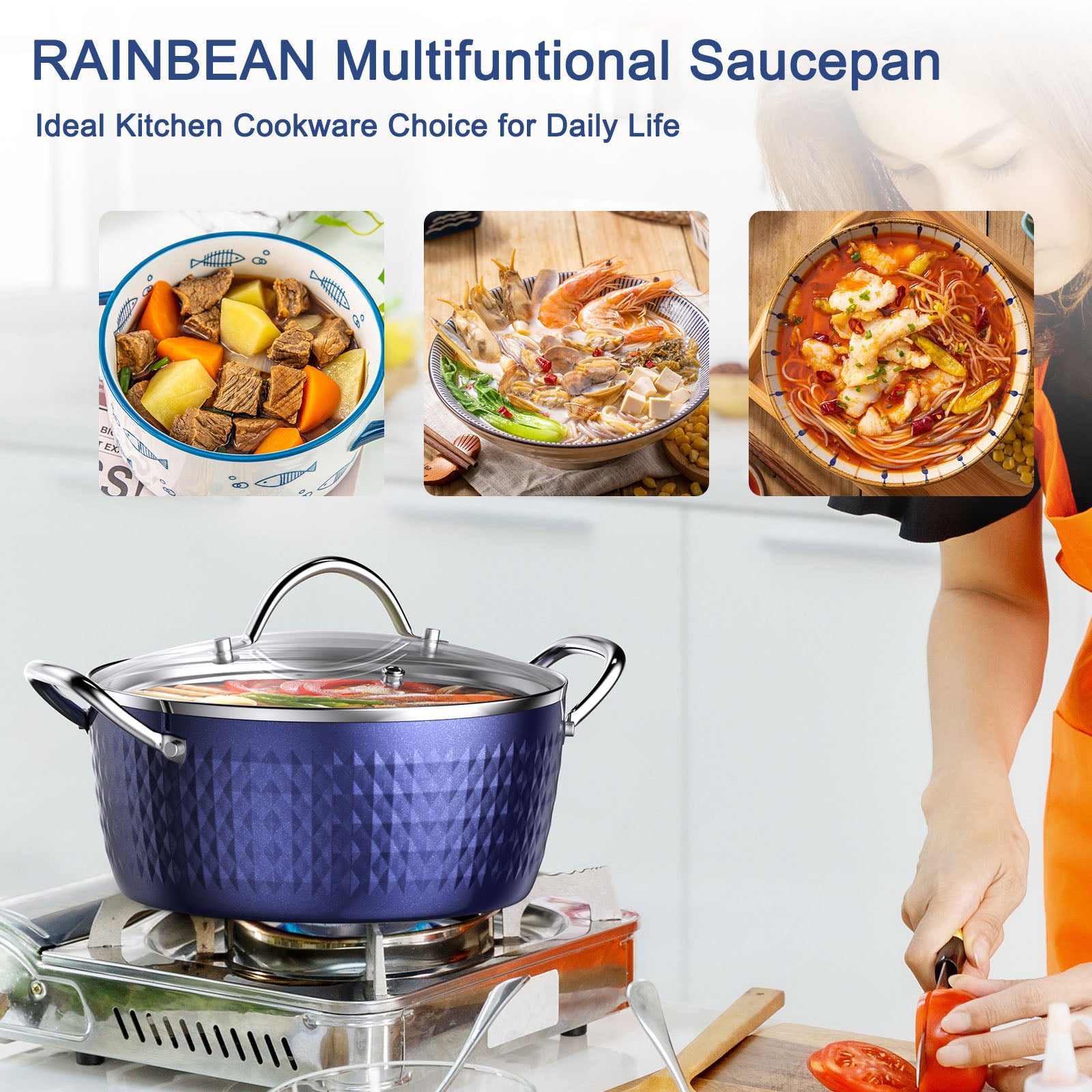 Aluminum Ceramic Pots | Non Stick Saucepan |  WhiteDiamonds