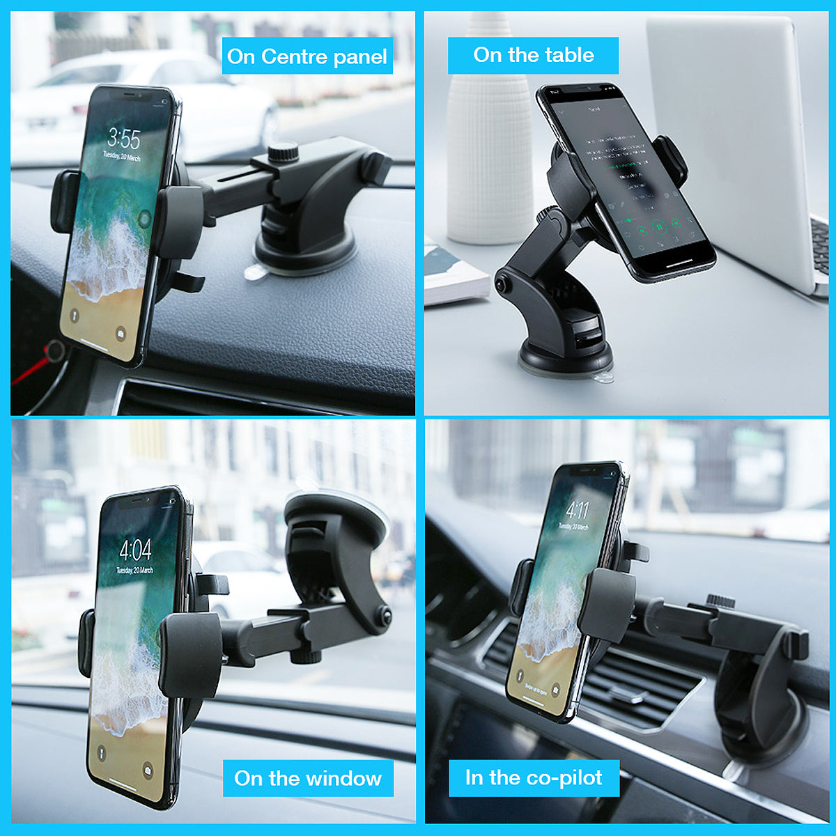 Car Phone Holder | Dashboard Suction Cup | WhiteDiamonds